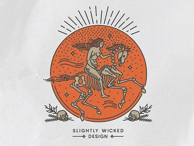 Slightly Wicked Design illustration line logo mark vector