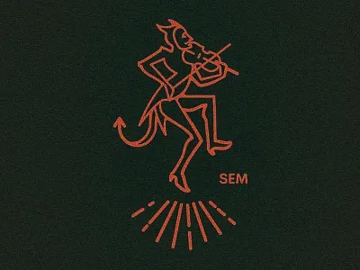 Li'l Debil dance devil fiddle illustration logo mark vector