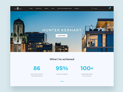 Hunter Kerhart Website architectural landing photography portfolio ui user ux web