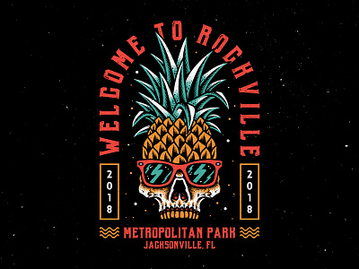 Pineapple Skull bodilpunk drawing festival illustration merchandise pineapple pointillism skull tattoo teedesign traditional welcometorockville