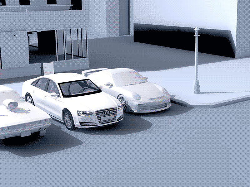 Driving away animation away c4d car charge driving parking