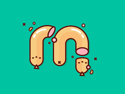 Sausage m breakfast food fun icon m sausage