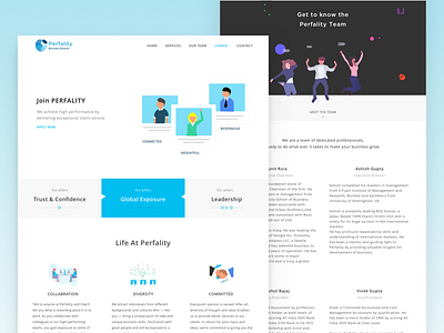 Website career illustration landing minimal page team website white