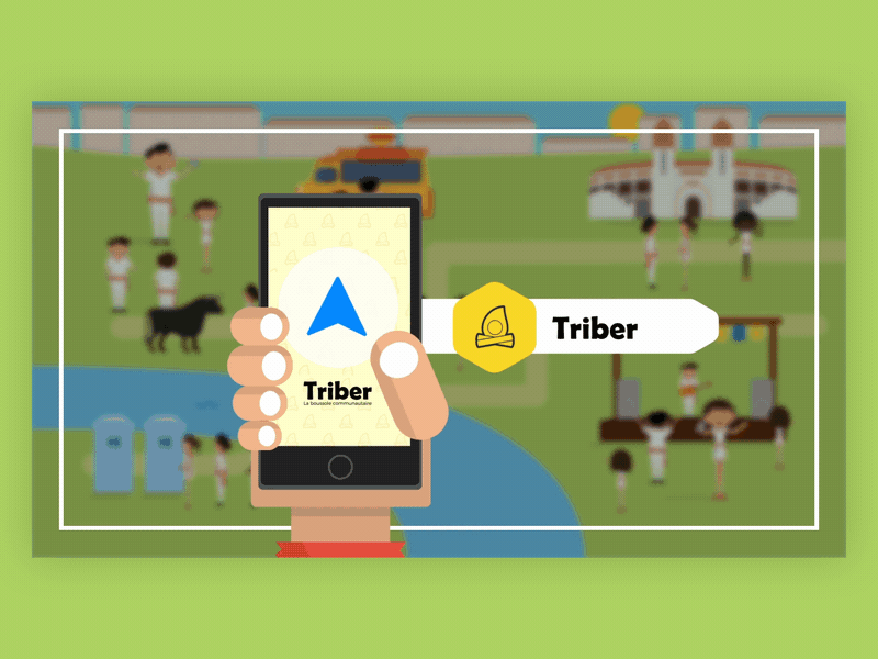 Promo video for the Triber App animation app compass event events explainer video feria flat design motion design party
