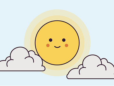 Mr Sunshine climat cloud fire flat illustration illustrator mbe meteo sun sunshine weather zeus