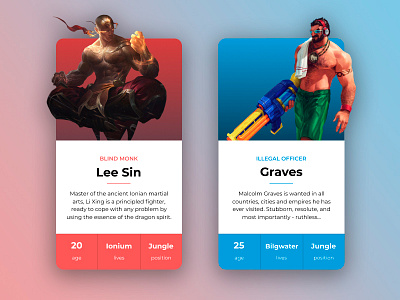 Block app beautiful champion design game league of legends preview social strong ui ux