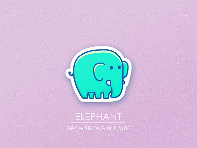 Elephant Sticker awesome character cute design epic flat icon illustration sticker