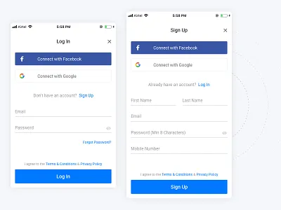 Login & Signup Screen interface ios login registration signup ui ux website