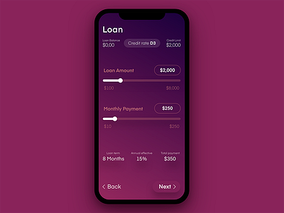 Loan app concept design interface loan mobile ui ux