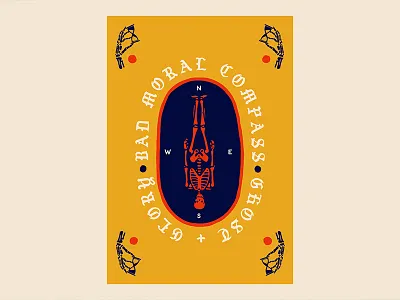 Bad Moral Compass black work bold compass death ghost hand drawn illustration line moral skeleton tattoo