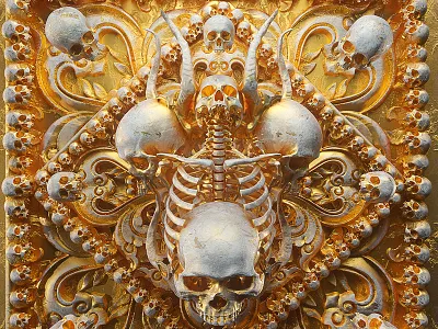Memento Mori VIII 3d billelis decorative geometric illuminati illustration mandala ornate symbol symbolism symmetry tattoo