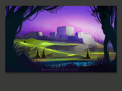 Castle castle concept art environment design game art postcard