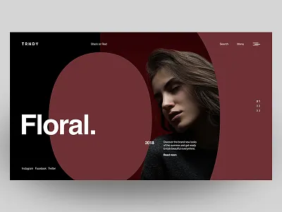 TRNDY clean grid interface landing layout minimal type ui