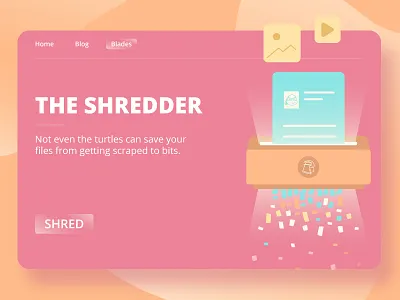The Shredder app delete design files illustration scrapped shred shredder tmnt turtles webpage
