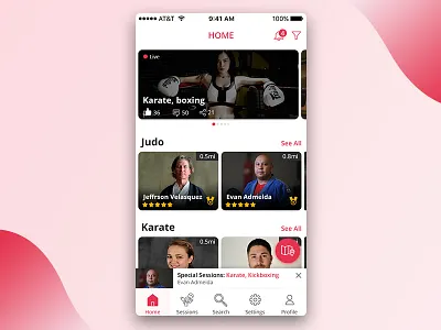 Martial Arts Home Page boxing home ui boxing main screen ui martial arts home page