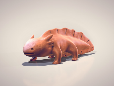 Mexican Axolotl 3d axolotl barro c4d clay mexican sculpture