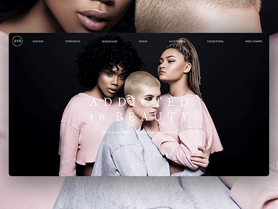 Addicted to Beauty beauty ecommerce hair header minimal