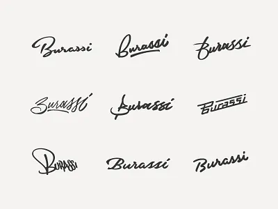Burassi Script Concepts concepts exploration hand lettering lettering script sketch thumbnails type