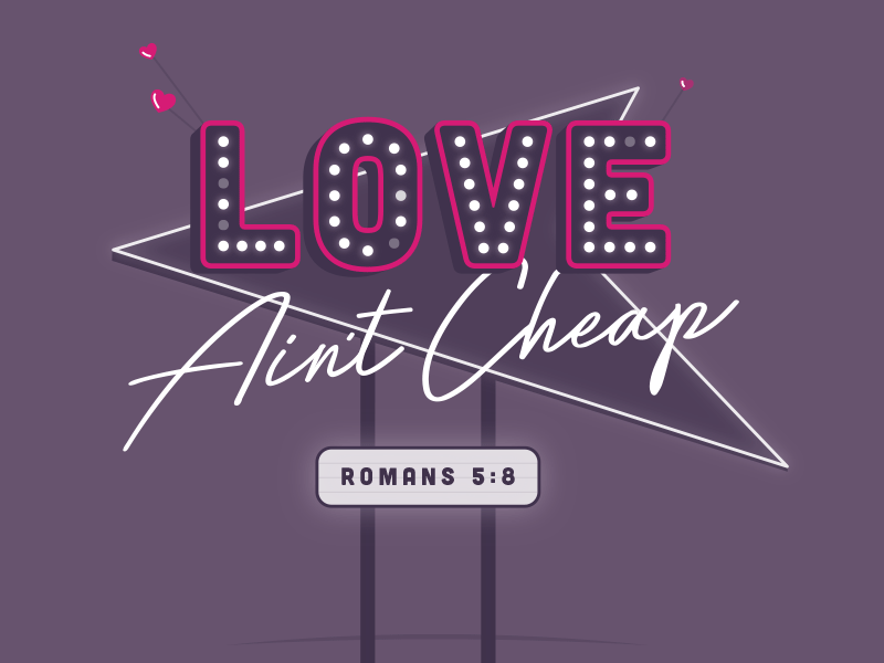 Love Aint Cheap - animation 60s animation hotel sign lights love aint cheap miami vice motel sign purple romans vintage signage