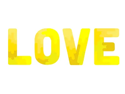Love illustration love typography yellow