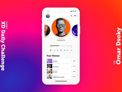 Creative Challenge Music App adobe xd app ui design ux design xd daily challenge