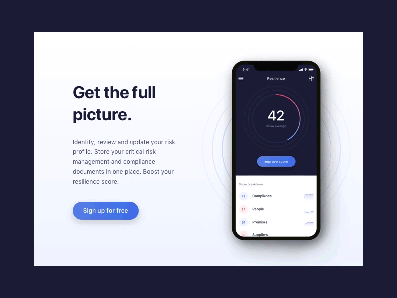 Business risk app animation app design figma ios app principle pulse risks ui ux