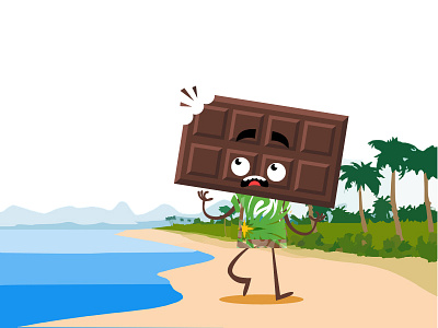 Chocolaty Boy beach characters flat designs gifts illustration inspiration toys vectors visual design.