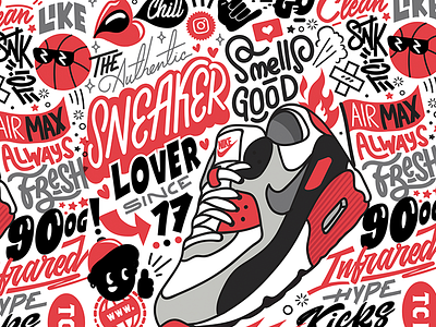 Sneaker Pattern airmax basketball fire fresh hype infrared kicks like lover nike shine sneakhead