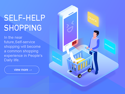 2.5D self-help shopping illustration illustration