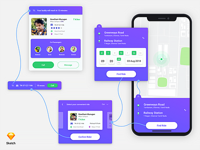 Ride Pooling App app bike pooling app car car pooling app dribbble latest latest app design passenger pooling app sketch ui ux