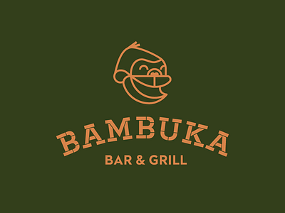 Bambuka logotype ecuador illustration logo monkey outlines slab typography