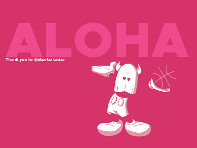 Aloha Dribble cartooning debut shot horns mask mickey mouse negative space parody