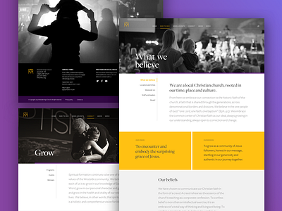 Church website interior pages church design ui ux web website