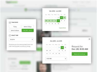 Calendar Picker calendar date green picker time ui web week