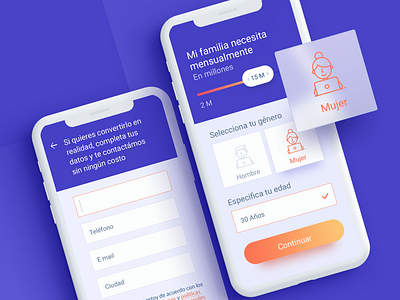 Insurance app button colors finance flat form icon insurance slider ui ux