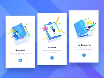 Empty page app blue contact document empty hiwow no order state ui