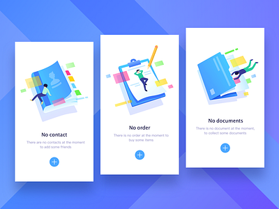 Empty page app blue contact document empty hiwow no order state ui