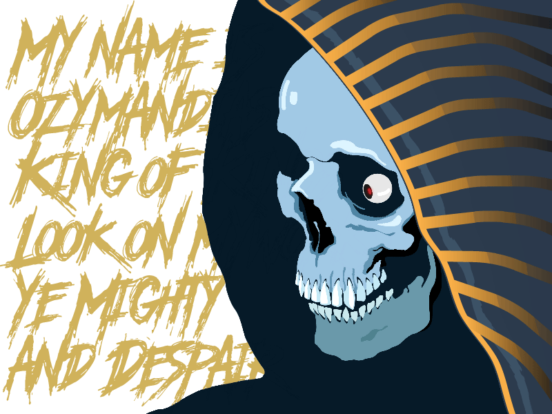 Ozymandias animation gif skull vector