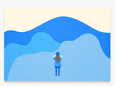 面朝大海春暖花开蓝色卡通 界面展示