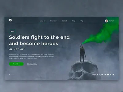 Home Screen app design home preview social solder ui ux war weapon web website