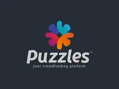 Puzzles brand identity branding circle colours crowdfunding logo puzzle texture