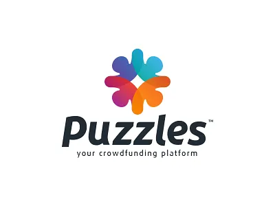 Puzzles brand identity branding circle colours crowdfunding logo puzzle texture
