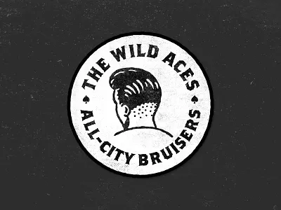 The Wild Aces - ACB Rock 'N Roll Club badge graphic design icon illustration logo patch vector