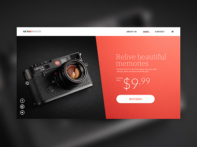 Daily UI challenge #003 - Landing Page daily ui challenge dark elegant landing page photography photoshop ui ui design user interface web design website