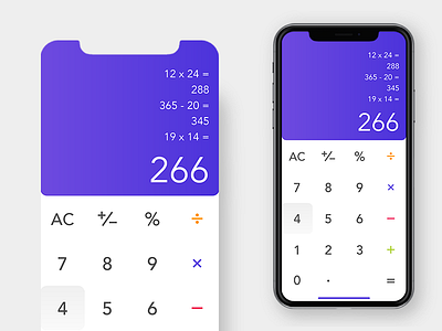 Calculator iPhone X 004calculator calculator dailyui dailyui004 iphone iphone x iphone x calculator