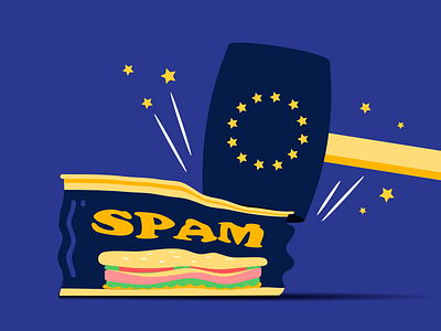 EU SPAM SMASH cartoon eu gdpr illustration