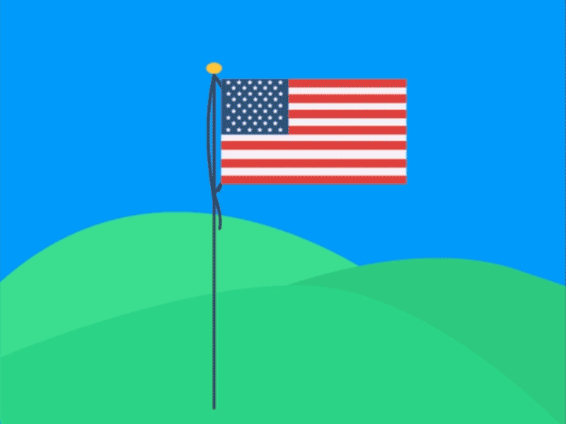 Waving Flag after effects america animation drawing flag illustrator usa waving flag