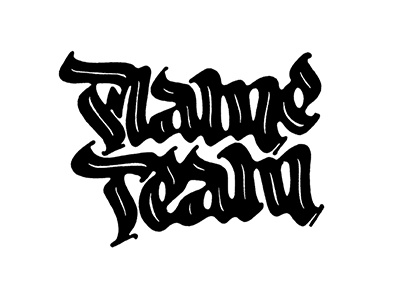 FlameTeam art calligraphy game lettering print type