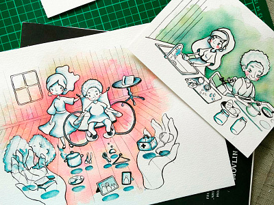 Thesis ink inking medical painting watercolor