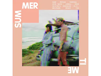 Summer 2018 Playlist Cover design glitch minimal modern music pink post modern san serif square